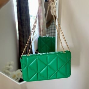 H&M Quilted Green Handbag
